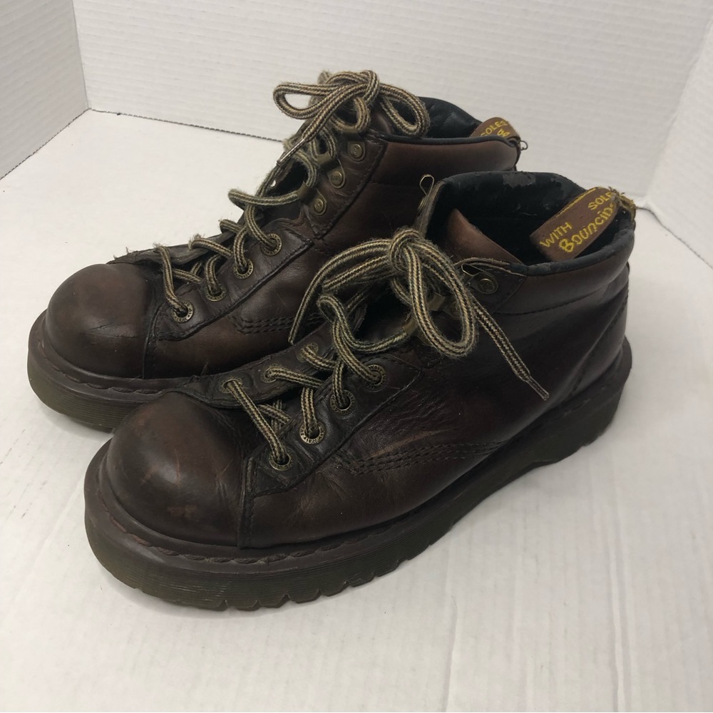 Dr Doc Martens Boots Men 10 Women 11 Vintage Y2K 8287 Brown Leather 90s
